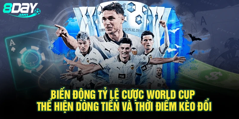 Biến động tỷ lệ cược World Cup thể hiện dòng tiền và thời điểm kèo đổi